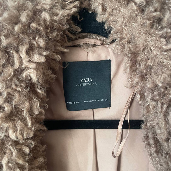 Zara Brown Teddy Bear Style Faux fur Coat - Picture 4 of 8